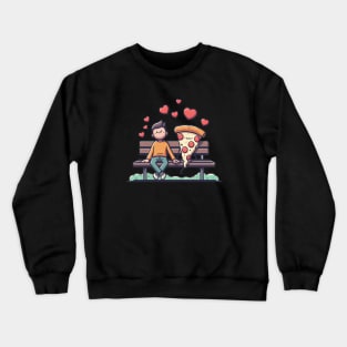 In a Relationship with Pizza. Sorry, Humans Crewneck Sweatshirt